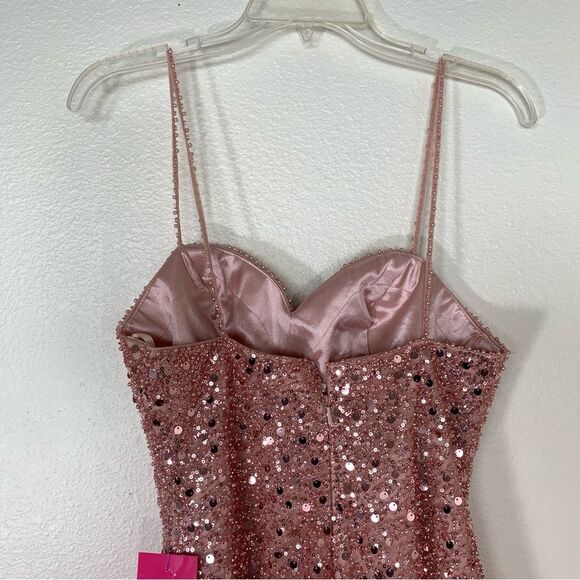 NWT GB Light Pink Sequin Homecoming Hoco Party Cocktail Dress Dillards Size 7 - Picture 5 of 9